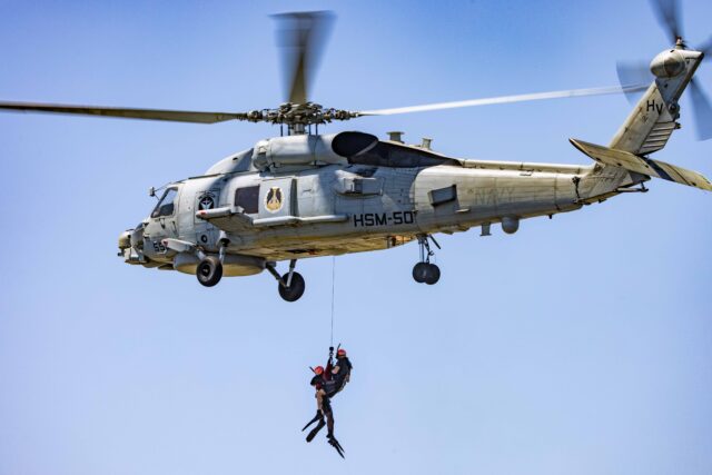HSM-50 Conducts SAR Jump and Hoist Evolutions with Naval Aviation Rescue Swimmer School